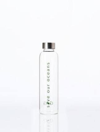 Image Title GLASS IS GREENER + CARRY COVER - 750 ML - BANANA LEAF PRINT